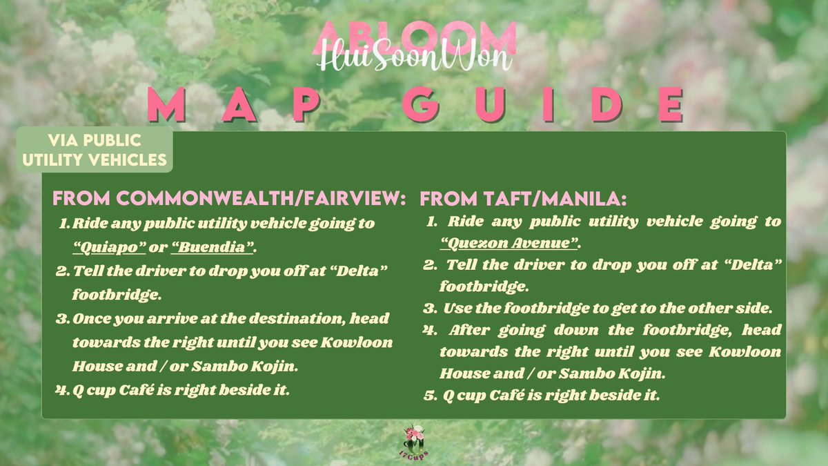 17_cups's tweet photo. Into the enchanted forest we go!๐
Here's a map guide that you may need in getting to Q Cup๐ธ
Also, take note of the following etiquettes to ensure a fairytale-like experienceโจ
#ABLOOMwithHuiSoonWon
#Going17Cups https://t.co/fgbjvE4WaX