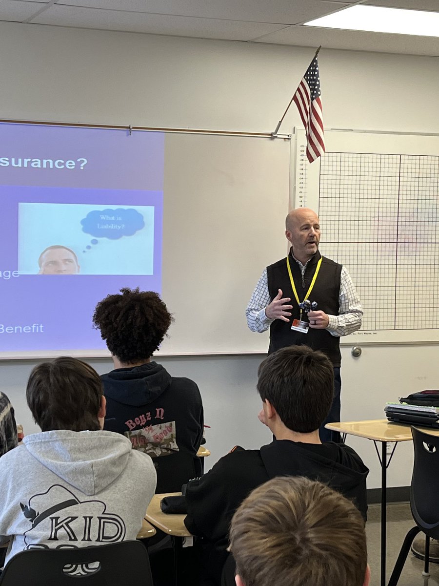 abmorse67's tweet photo. Special thanks to Tom Conklin who came in to Driver Ed class today to talk to the kids about automobile insurance.  #trojanforce322 https://t.co/YJRp2Vbi9p