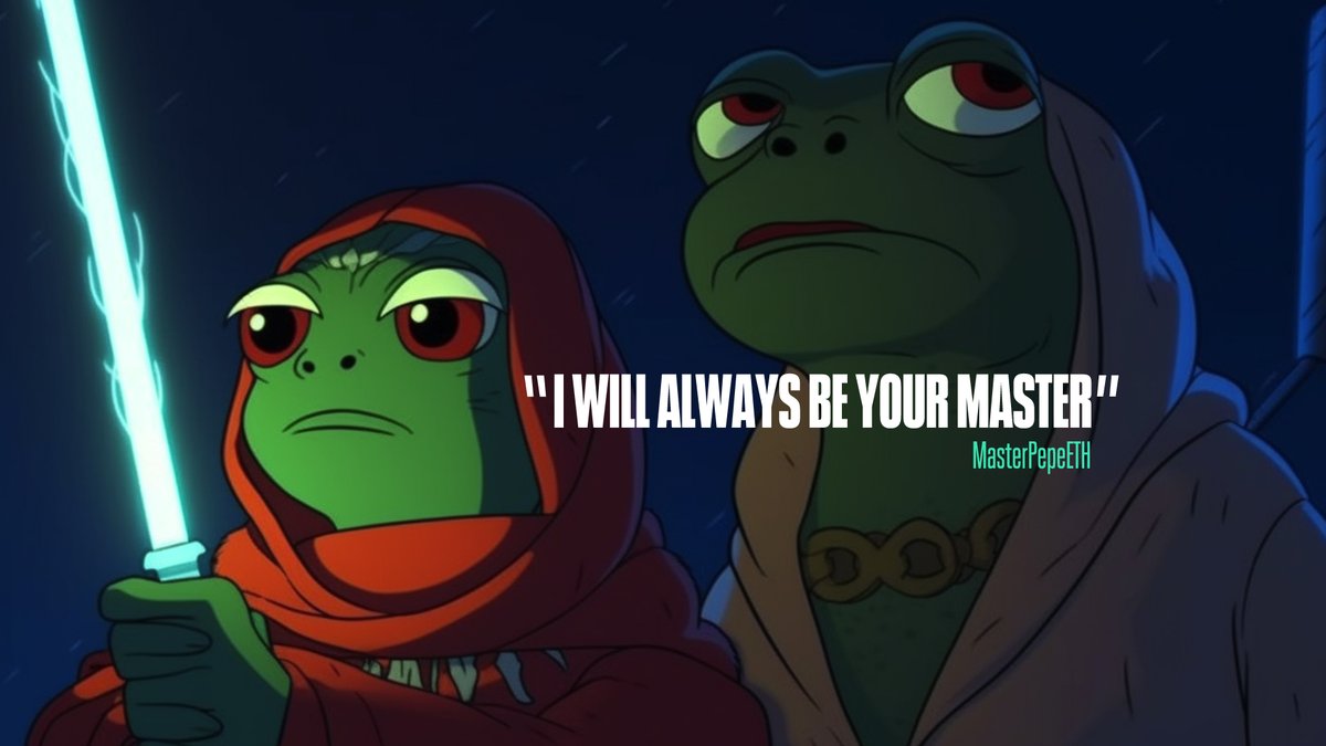 MasterPepeETH's tweet photo. I WILL ALWAYS BE THE MASTER #MasterPepe #eth https://t.co/Teg68Lt6OW