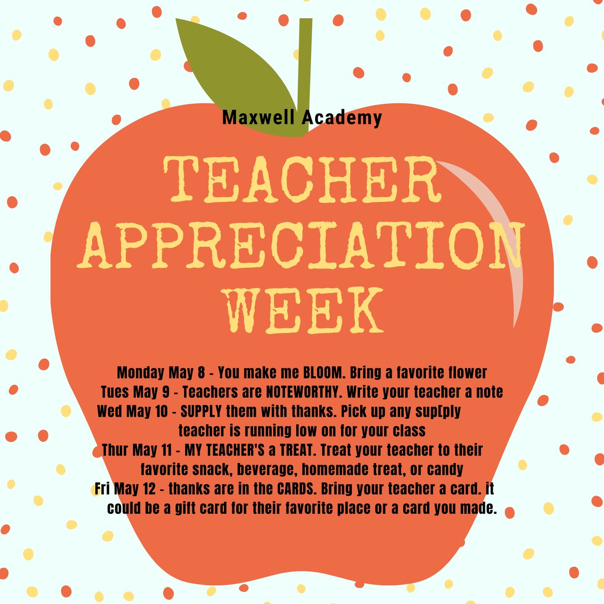 Maxwell_IB's tweet photo. Teacher Appreciation Week
🎉📚👩‍🎓👨‍🎓✍🎉📚👩‍🎓👨‍🎓✍ https://t.co/2WBPXTU5Aj