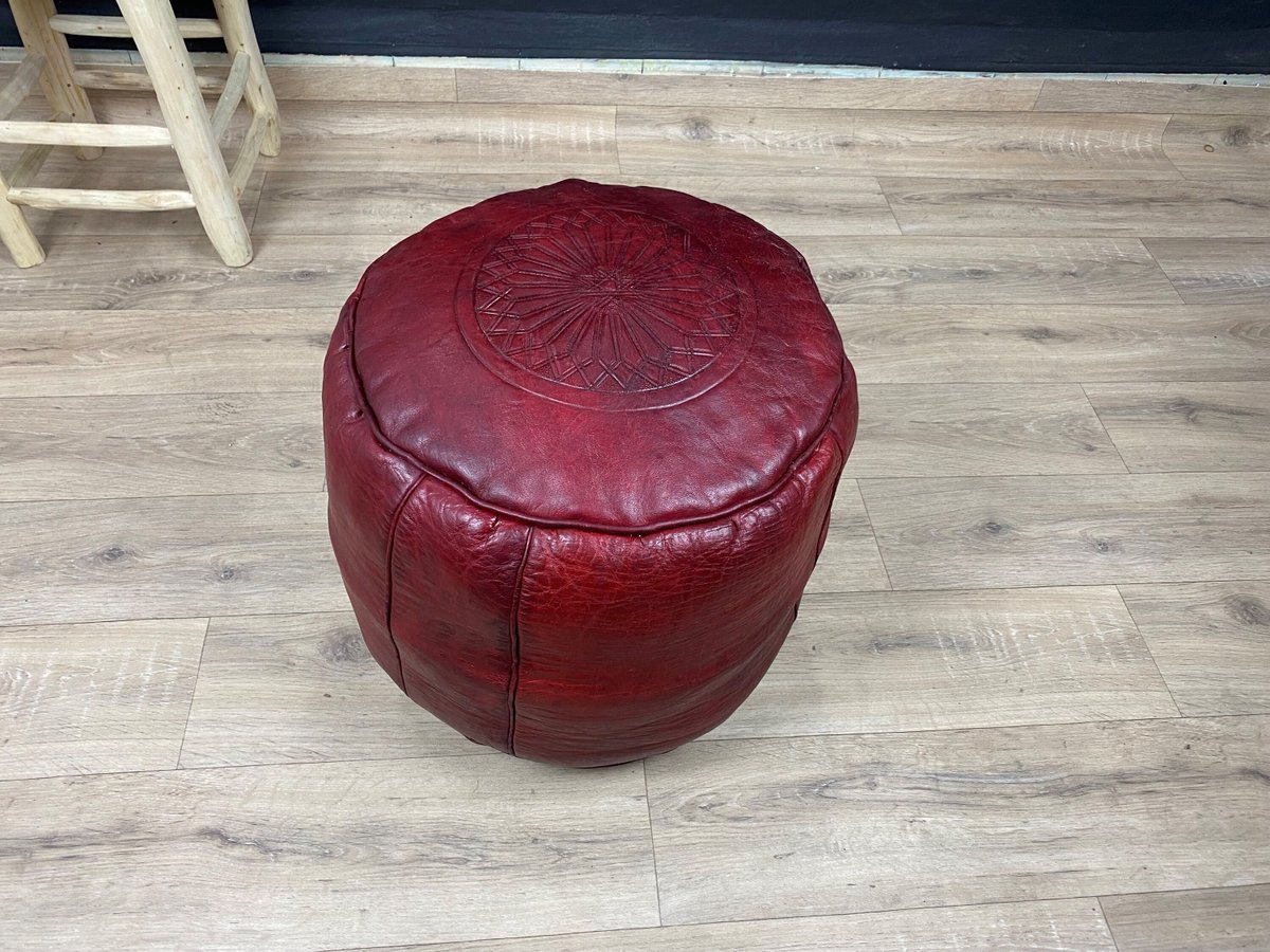 Excited to share the latest addition to my #etsy shop: 60%OFF !! Genuine Moroccan Ottoman pouf - Rond Pouf Handmade Footstool etsy.me/41cVHnP #bedroom #bohemianeclectic #moroccanpouf #ottomanpouf #leatherpouf #moroccanottoman #fauxleather #leatherpattern #poufo