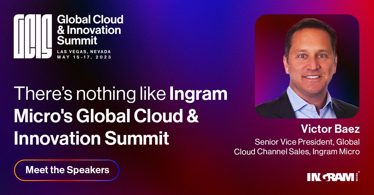 IngramMicroInc's tweet image. At Ingram Micro&apos;s Global Cloud and Innovation Summit you’ll hear top notch speakers, including Victor Baez, who&apos;ll discuss all the latest cloud insights. Visit the official Ingram Micro #GCIS website for more: ow.ly/ZHSf50NPfse #ingrammicro