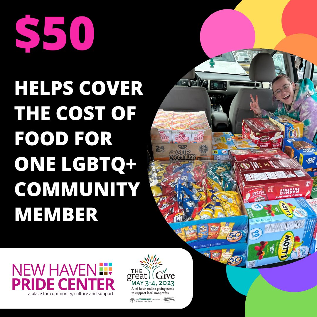 THE GREAT GIVE STARTS TOMORROW! NHPC is looking for your support during the Great Give on May 3rd and 4th! Help us reach our goal of $3000! 
Go here to donate: tinyurl.com/2gfapmj7

#greatgive #newhavenpridecenter #lgbtq #queer #donate