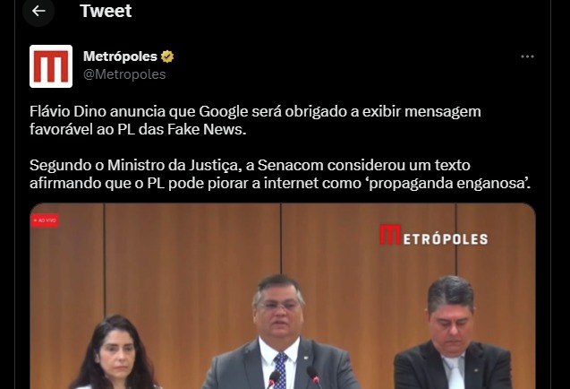 silviogrimaldo's tweet photo. Quem precisa de PL da Censura quando se tem Stalin Dino no @JusticaGovBR? https://t.co/wpLTqn1HEd