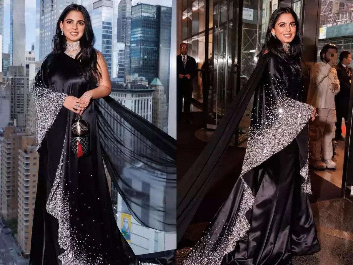 meteebee's tweet image. #IshaAmbani #PrabalGurung #MetBall