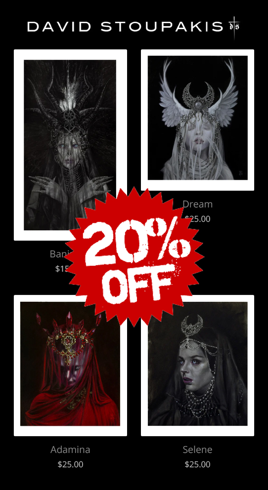 I’m currently having a 20% off sale for EVERYTHING in the shop. I have also added a few new prints. When ordering please use discount code: GETIT20 upon check out

davidstoupakis.bigcartel.com