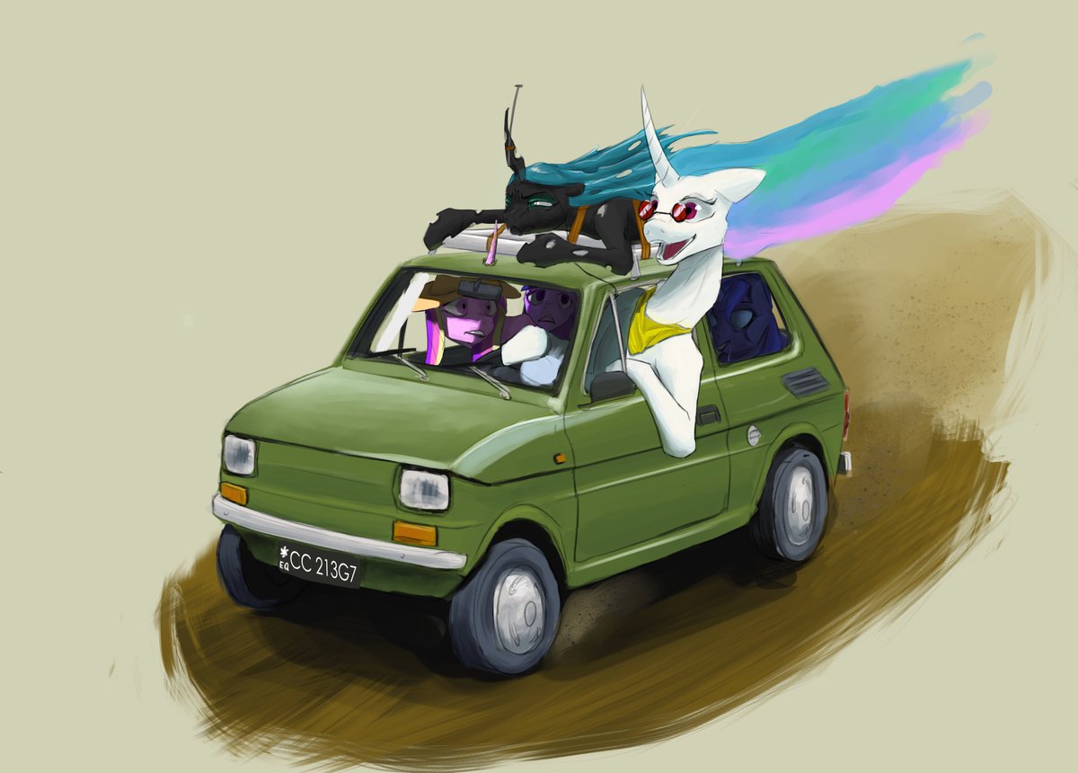 Where they going on vacation?

 If this gets terribly compressed full res will be on my Deviantart #MLP #mlpfim #digitalpainting