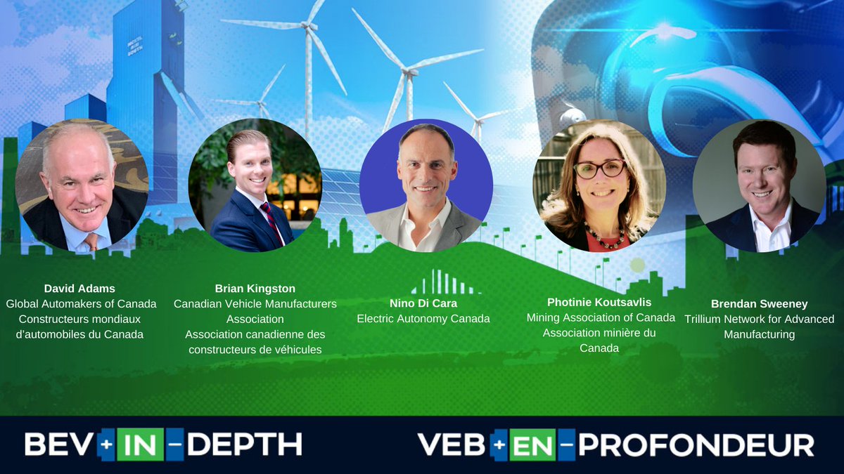We are excited to host many panellists at the upcoming conference. 
Brian Kingston, David Adams, Brendan Sweeney &amp; Photinie Koutsavlis will be joined by Nino Di Cara, for a discussion on the demand, supply &amp; manufacturing of an EV future. Learn more at bevindepth.ca.