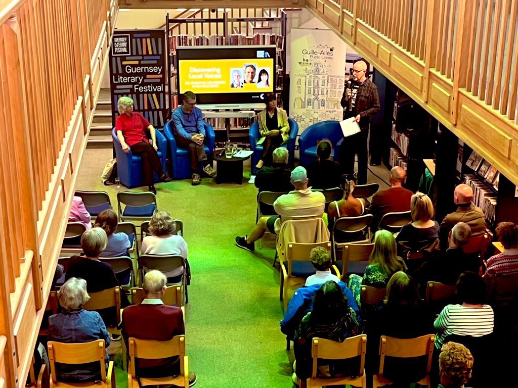 Today marks the beginning of <a href="/GuernseyLitFest/">Guernsey Lit Fest</a> and we’re here @GYlibrary hosting our first local author event supported by <a href="/GuernseyArts/">Guernsey Arts Commission</a> #gsylitfest #localvoices