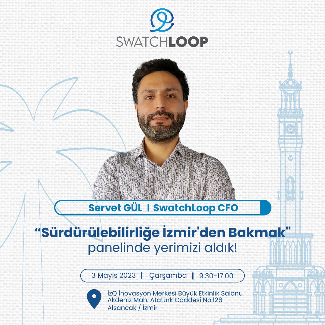 Girişimcilik Vakfı'nın düzenlediği İzmirUP 2023 Etkinliği "Sürdürülebilirliğe İzmir'den Bakmak" panelinde yerimizi aldık!

3 Mayıs Çarşamba günü 09.30'da başlayacak panelde bize eşlik etmeyi unutmayın.

#swatchloop #izmirup #GirişimcilikVakfı #sürdürülebilirliğeizmirdenbakmak