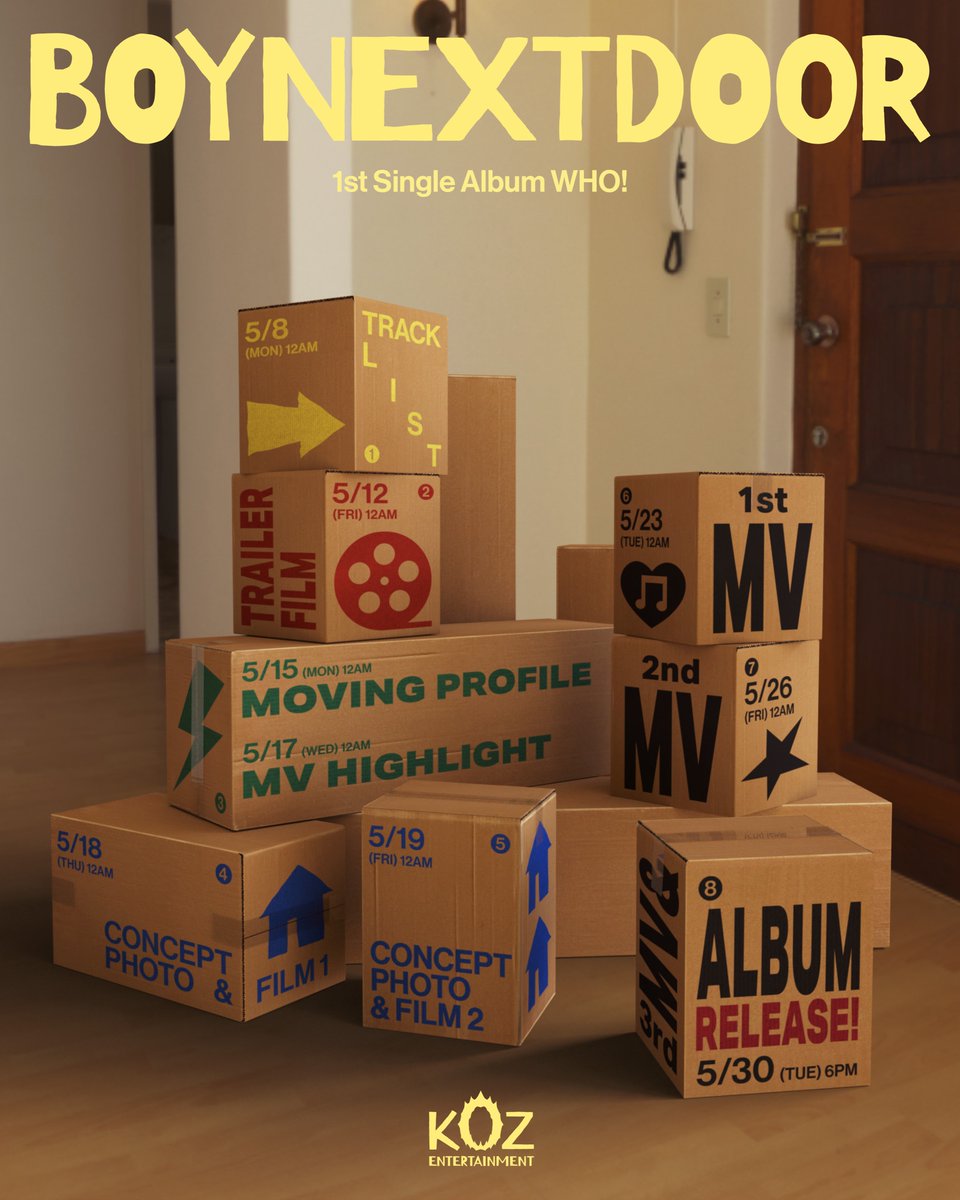 BOYNEXTDOOR_KOZ's tweet photo. BOYNEXTDOOR
1st Single Album [WHO!]

🚪2023. 5. 30 6PM (KST)

#BOYNEXTDOOR
#BOYNEXTDOOR_WHO #WHO https://t.co/KFTykbQ1ww
