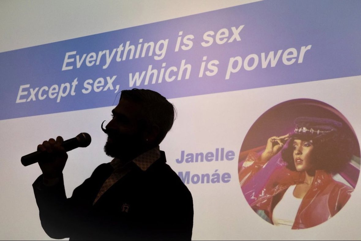 I gave a talk about sex, power, and psychedelic therapy at <a href="/nyuniversity/">New York University</a> a week and a half ago. The talk began with <a href="/JanelleMonae/">Janelle Monáe👽🚆🤖🚀🪐</a>, obviously!