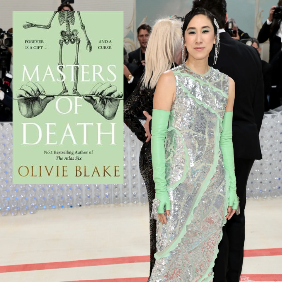 Eve Chen as @OlivieBlake's upcoming dark fantasy, Masters of Death 💚 Pre-order our Exclusive Edition with stencilled edges: bit.ly/41XV7v4 #LooksToBooks #MetGala #MetGala2023