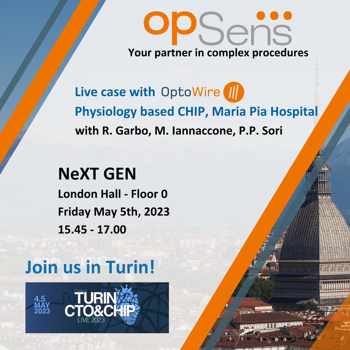 HAEQuebec's tweet photo. Turin CTO&CHIP 2023: live case with Opsens technology on Friday 5th of May!
Stay tuned!
#TrustOpSens #DriftMatters #Fidela #OneWirePCI #CardioTwitter https://t.co/VtARgP7U5i