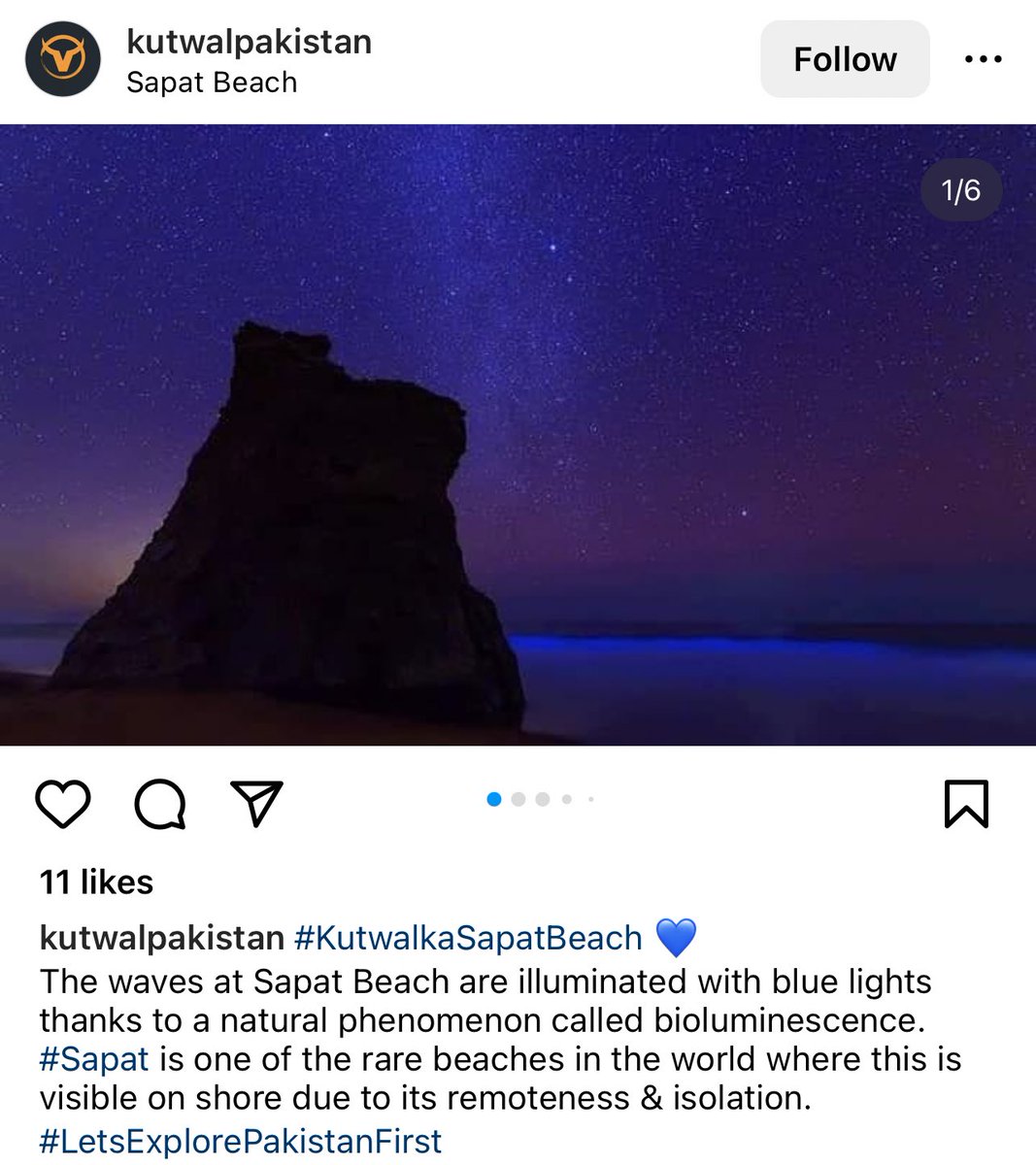 hamnatweets's tweet photo. The Sapat Beach in Balochistan, Pakistan offers the same wonderful sight at night! https://t.co/V0jkMHGAPW