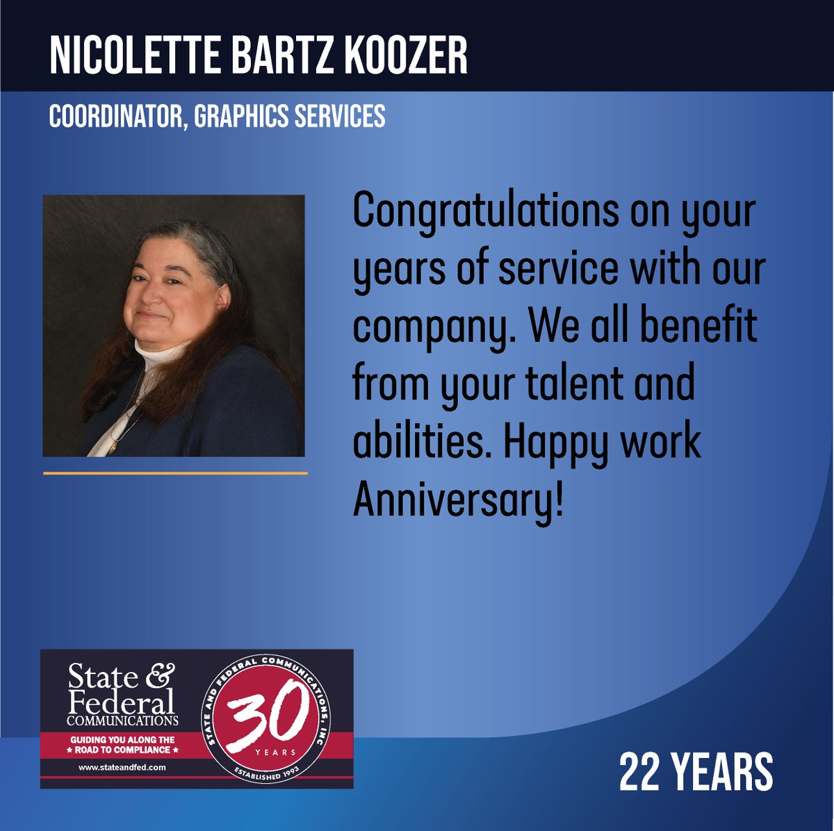 StateandFederal's tweet photo. Happy Anniversary, Nicolette! https://t.co/e1ufGCCZaq