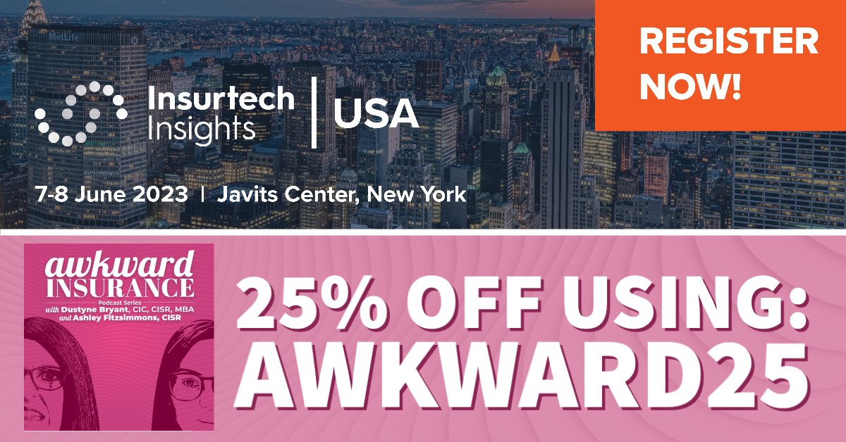 Ins_Chicken's tweet photo. #AwkwardInsurance is joining @ITI_Insurtech in NYC, NY June 7th &amp; 8th. 18 hours left to register at early bird cost and get an additional 25% off using our code AWKWARD25!
@NatlAllianceEd #insurtech #insurancepodcast #insuranceeducation #insuranceindustry https://t.co/Gz8aV9fCGg
