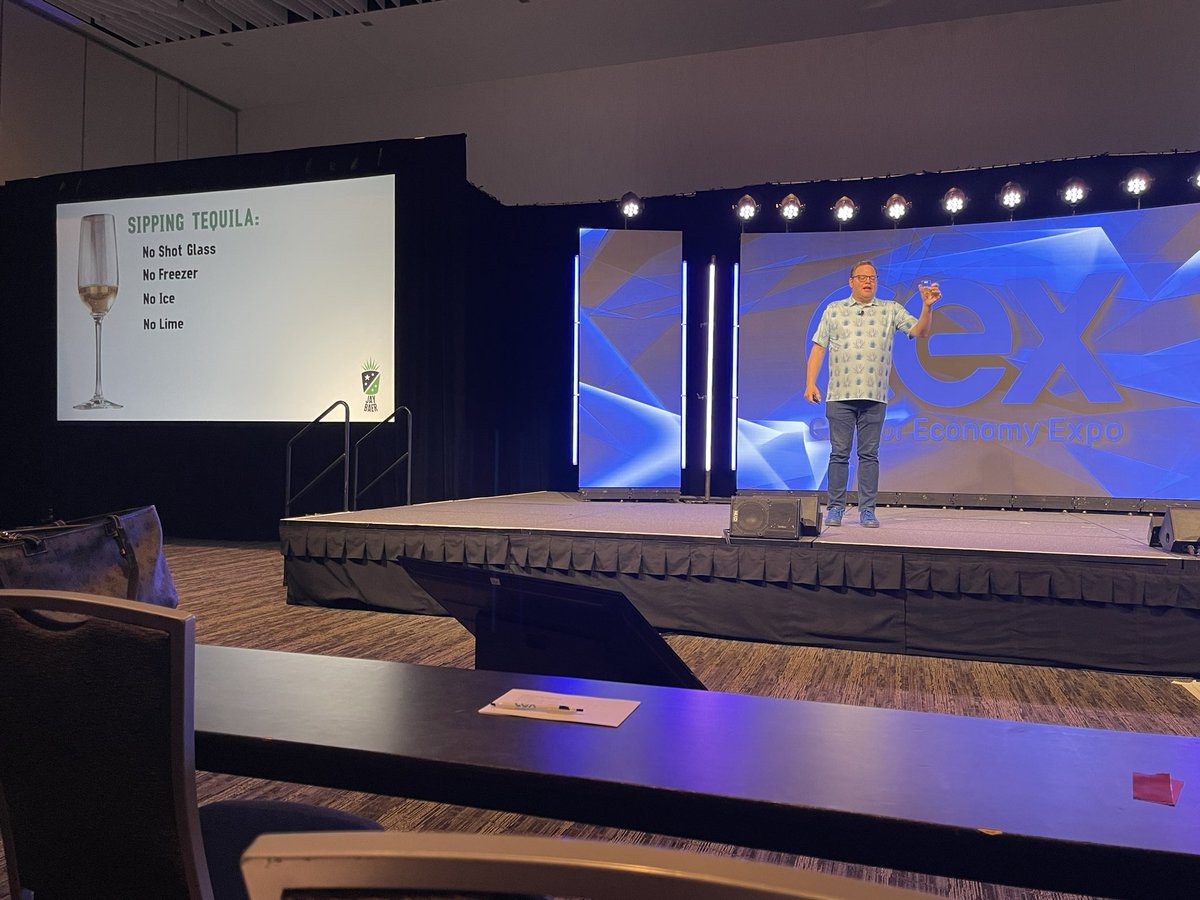 The legend <a href="/jaybaer/">Jay Baer</a> schooling us on tequila while sipping on tequila. Classic… Only at #CreatorExpo #CEX2023