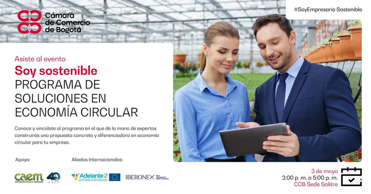 AndresCarboA's tweet photo. Empresarios del #ClusterSoftwareyTI #CamaradeComerciodeBogota estan invitados a  conocer y beneficiarse del Programa de Economía circular para sus empresas mañana en la Sede Salitre auditorio hora 2:00 p.m. ¡Los esperamos! https://t.co/U2Sg32CFUL