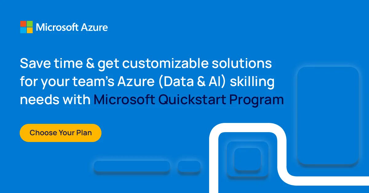 NetComLearning's tweet image. Our Microsoft Quickstart program is a cost-effective solution for our Microsoft customers to reach business and tech goals faster and with more confidence.
Get started now: bit.ly/3UDytoT
#microsoft #quickstart #program #azure #cloudskilling #netcomlearning