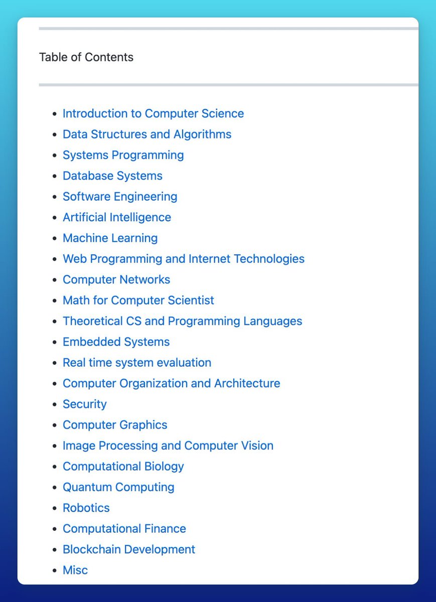 100% FREE Computer Science Education:

"Computer Science Courses With Video Lectures"

This is an entire curriculum for anyone looking to get into Computer Science.

github.com/Developer-Y/cs…

Make sure you follow <a href="/abacusai/">Abacus.AI</a>! There's a lot more coming this month!