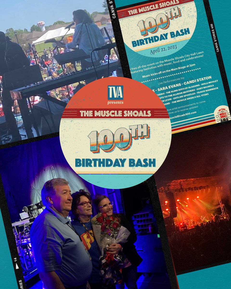Fame_Music's tweet photo. Thank you to everyone who came out to the Muscle Shoals 100th Birthday Bash on April 22nd. The love and energy from the crowd—along with some help from the TVA—could power this region for another century!
#famestudios #MSRocking100 #MuscleShoals #MuscleShoalsSound #Alabama #TVA https://t.co/UvMIX7XQOZ