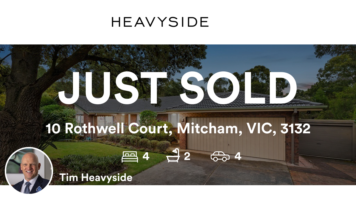 🛌 4 🛀 2 🚘 4
📍 10 Rothwell Court, Mitcham, VIC, 3132

My latest sale on RateMyAgent.

rma.reviews/4KkHBIHVDFqP

...
#ratemyagent #realestate #HEAVYSIDE