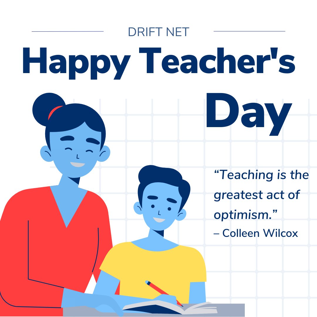 driftnetinc's tweet photo. 🎓 Happy National Teacher Appreciation Day! ✏️

Whether you're in a classroom, online, or somewhere in between, your work is invaluable and deserves to be celebrated! 🍎 https://t.co/k72CUbvpDJ