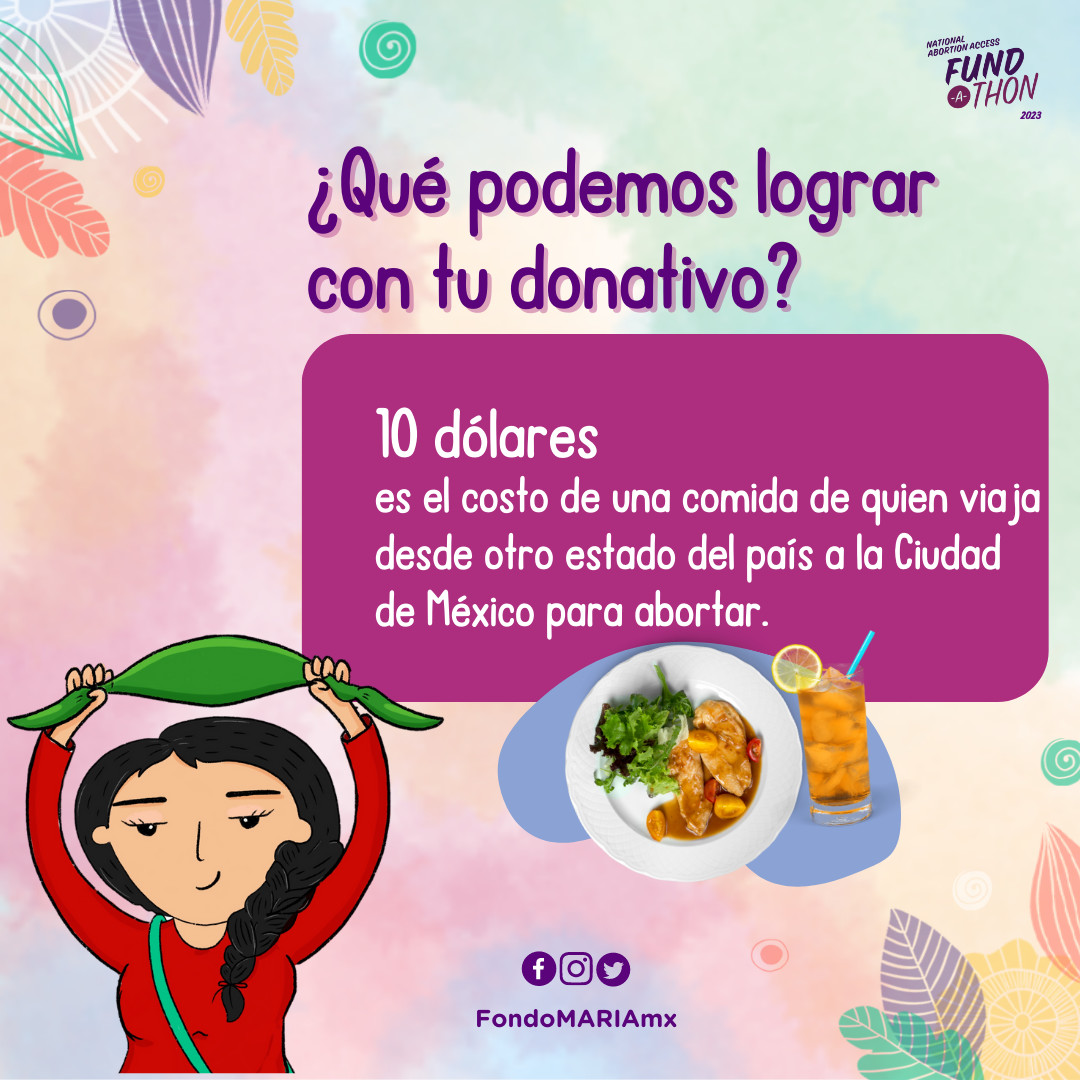 FondoMARIAmx's tweet photo. ¿Qué podemos lograr si donas 10 dólares? 🤔
Con 10 dólares puedes apoyar a que las personas que viajan a la CDMX para abortar tengan alimentos garantizados. 🥰
Únete al #Fundathon 💸 de la @AbortionFunds y respalda el acceso a aborto.
DONA 👉🏾 https://t.co/LJbeIYIzfd https://t.co/0Kh7jsh3eo