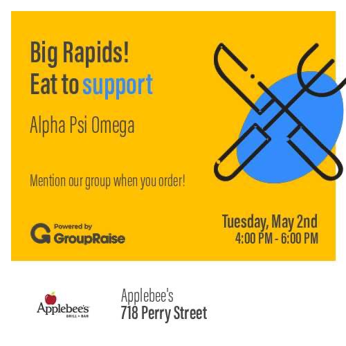 today is the day! Make sure you come out and get some food at Applebee’s with the people from APO and bring this flyer with you!