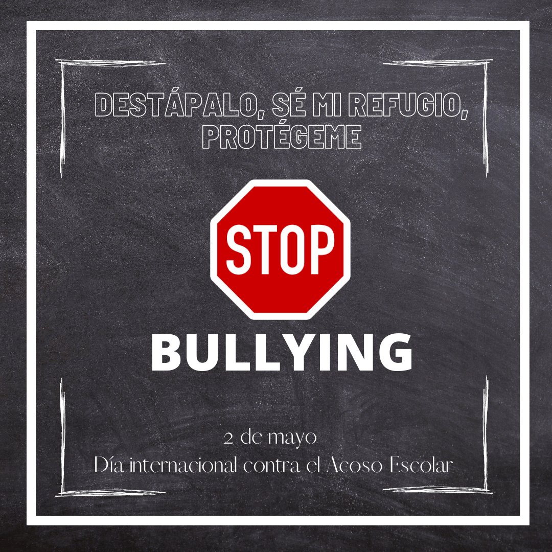 fundacionsafa's tweet photo. 2 de mayo, día Internacional contra el bullying.
Porque en Fundación SAFA fomentamos una cultura de respeto, tolerancia y buen trato. 
Necesitamos promover la denuncia de incidentes y un trabajo conjunto entre estudiantes, personal y familias.
#acosoescolar 
@JesuitasESP @educsi https://t.co/jTCp8WGXNc