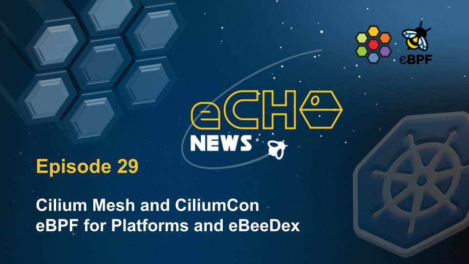 ciliumproject's tweet image. 🐝 eCHO News Episode 29 🐝
Cilium Mesh and CiliumCon. eBPF for Platforms and eBeeDex
Content from: @network_phil @breakawaybilly @EngrHasanJamil @madhuakula @fedepaol @TekBob @psomrah @tgraf__ @protochron @lakwarus @tnachen @brendangregg @yechezkel__
isogo.to/echo-news-29