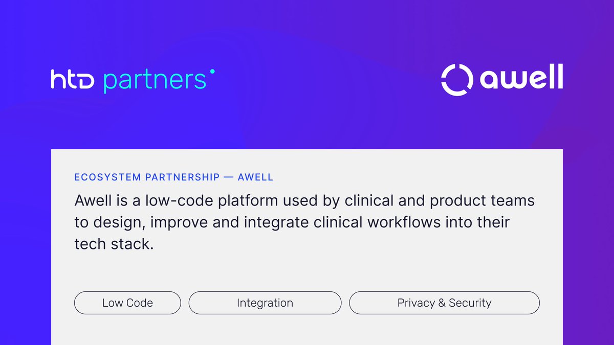 We're excited to welcome <a href="/awellhealth/">Awell</a> to the HTD Partners program! htdhealth.com/partners/