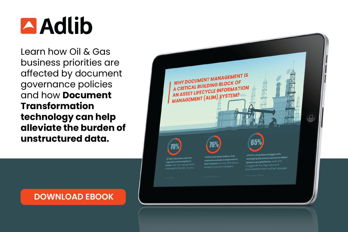 adlibsoftware's tweet image. Unstructured data causing headaches in your ALIM process? Discover how robust document transformation can help you achieve better searchability, analysis, and retrieval of documents.
bit.ly/44dvFU9
#alim #unstructureddata #documenttransformation #oilandgas #energy