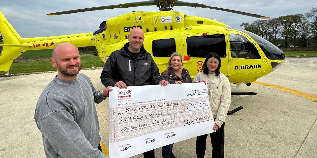 Some of our team had the pleasure of visiting the <a href="/YorkshireAirAmb/">Yorkshire Air Ambulance</a> base to meet the wonderful people at the charity 🚁

We also presented them with a £30,000 cheque - all thanks to the fundraising efforts of our colleagues 🙌

Read the full story👇
ow.ly/f1S550O7SWe