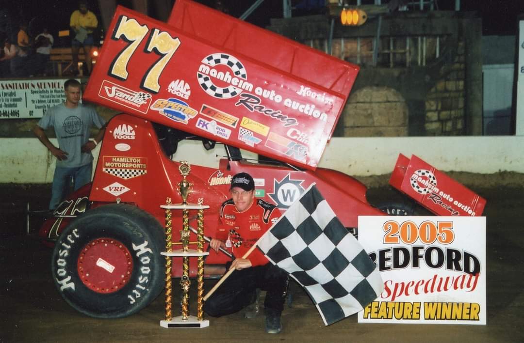 Greg Hodnett after a 2005 win @BedfordSpeedway for Al Hamilton