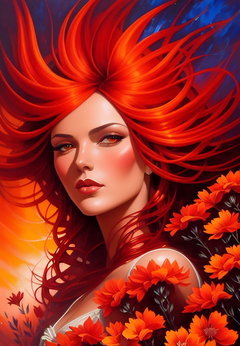 FlowerHarbor's tweet photo. #FantasyFlowerPortrait 
Energy and Determination 🔥💥 https://t.co/z0Knz0qX4h
