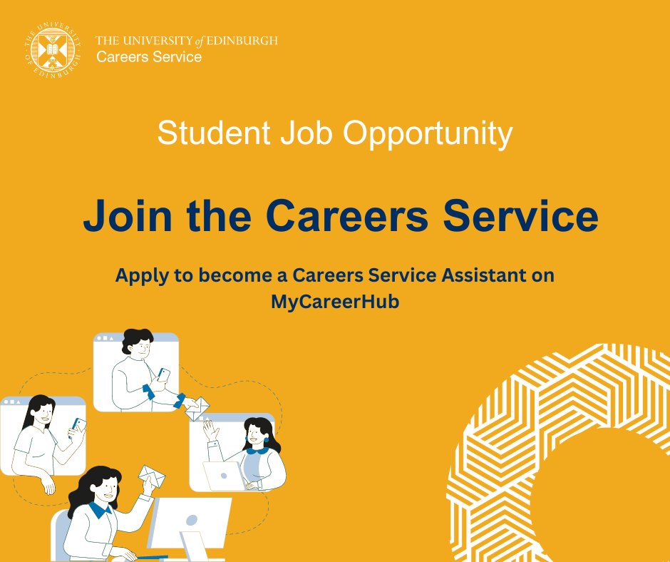 uofedcareers's tweet photo. @EdinburghUni students! Are you looking for a rewarding part-time job based on-campus? We have a number of positions available for next Semester, based at our offices in the Main Library and the Nucleus at King’s Buildings. Apply here before 22 May 👉https://t.co/p5dJxru9Wz https://t.co/LaYQ2Uoa53
