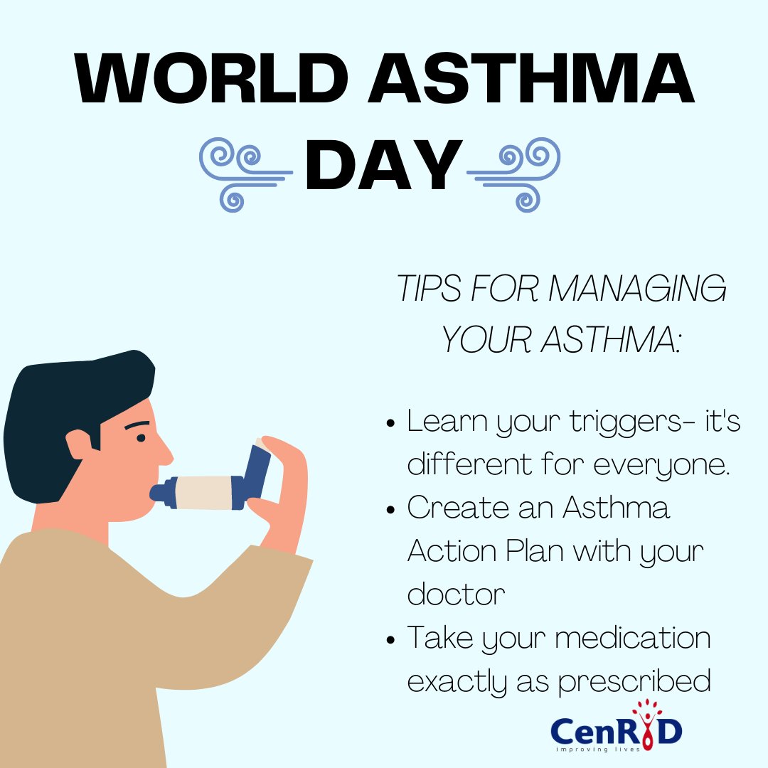 CenRID_'s tweet photo. Happy #WorldAsthmaDay, everyone. With this disease on the rise across the world, it's more important than ever to get informed about managing it- and take control of your health. https://t.co/GY7MpSGdFk