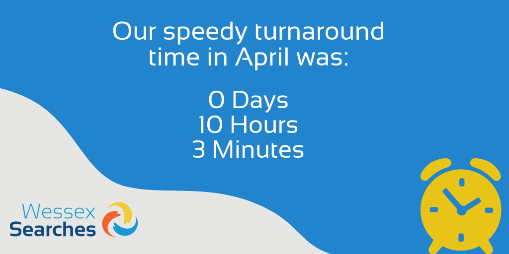 wessexsearches's tweet photo. Our average turnaround time for the Official #CON29DW Residential in April was...⏰ https://t.co/2SOvf0rcp0