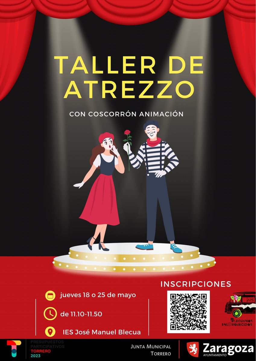 Inscríbete al #tallerdeatrezzo que impartirá #coscorrónanimación durante este mes de mayo. Rellena el formulario y selecciona uno de los dos días; ¡las plazas son limitadas! ¿Seguimos enlorqueciendo el barrio junt@s? <a href="/InnovaEducAr/">InnovaEducAr</a> <a href="/RedEvolucionAr/">RedEvolucion</a> <a href="/C_Comunicativa/">COMPETENCIA COMUNICATIVA</a> <a href="/REDAPS1/">REDAPS</a>