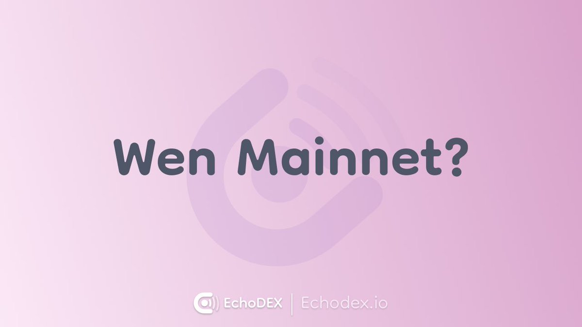 We got the hype baby! Our #testnet launch was a huge success! 🎉🚀

👀 Now, the big question is... when will the #mainnet launch? 🤔

🚨 Stay tuned for updates and new features that will make trading on #EchoDEX even more exciting and rewarding! 🔥