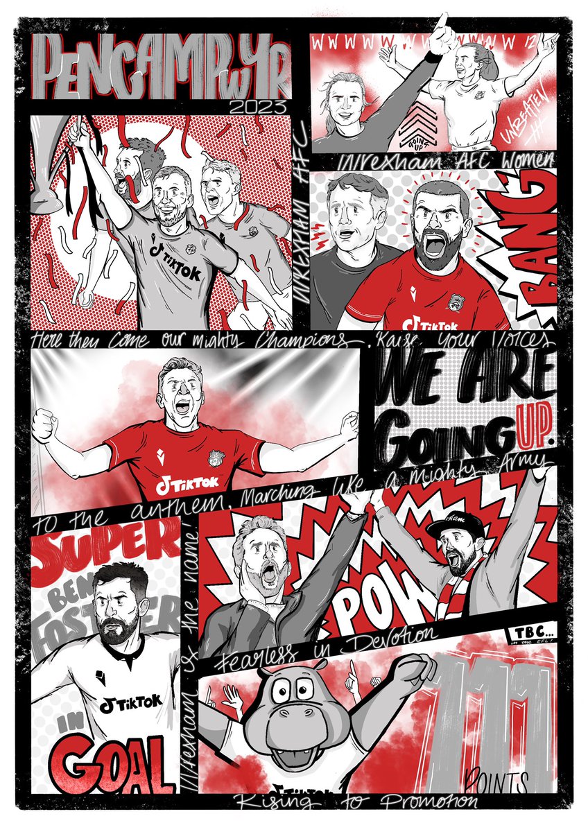 Natalie_JG's tweet photo. It’s been said before, but what a time to be alive 🏴󠁧󠁢󠁷󠁬󠁳󠁿✊ 22/23 season ✅ 🔥@Wrexham_AFC @WrexhamAFCWomen 
Prints available, drop me a DM 👍 #WrexhamAFC #WrexhamFX https://t.co/kTerZ7s4RQ