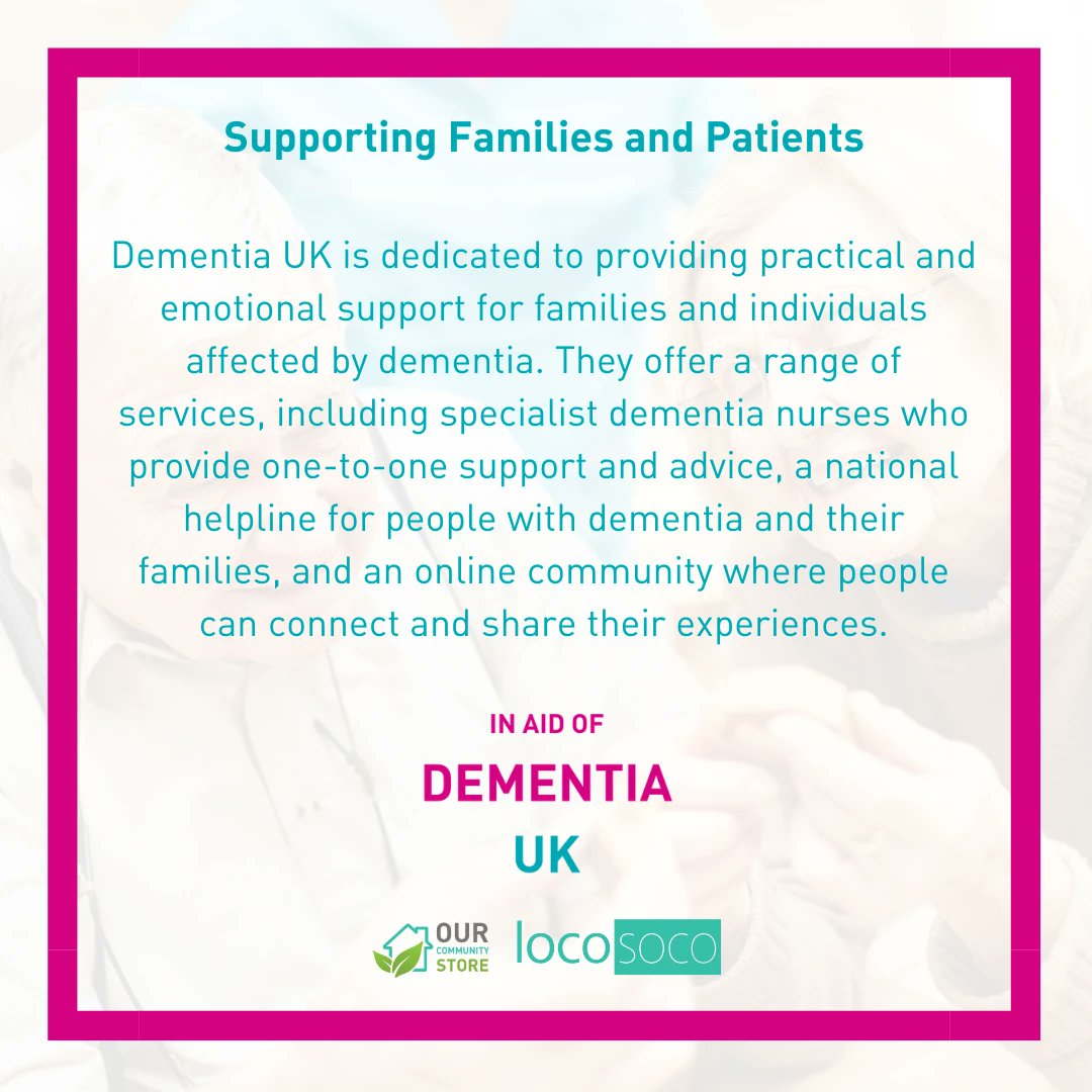 OurCommunityS's tweet image. Join us in contributing to Dementia UK and its efforts to provide support and advice for people with dementia and their families. 

Visit at ourcommunity.store/store/dementia… #@DementiaUK #dementiaawareness #OurCommunityStore
#charity #fundraising