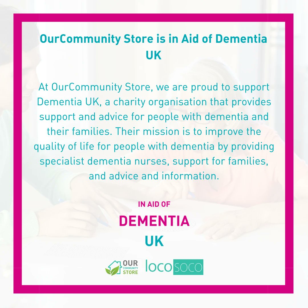OurCommunityS's tweet image. Join us in contributing to Dementia UK and its efforts to provide support and advice for people with dementia and their families. 

Visit at ourcommunity.store/store/dementia… #@DementiaUK #dementiaawareness #OurCommunityStore
#charity #fundraising