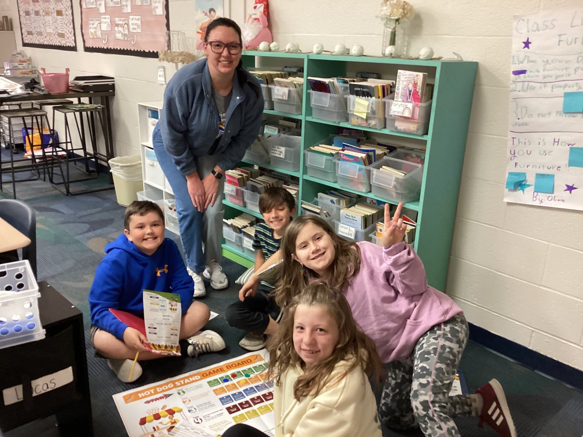 Junior Achievement lessons with Ms. Shatro are the best! The kids enjoyed learning about economics through this fun board game.