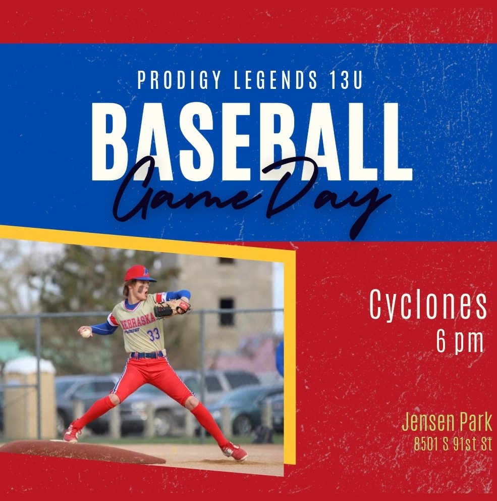 Prodigy12U's tweet photo. ‼️⚾️ It's Game Day ⚾️‼️

🆚️ Lincoln Cyclones
📱Live Stream: https://t.co/9SUjmEWSA0

Let's Go Prodigy Legends 13U ⚾️!! https://t.co/YQvLKtGmgZ