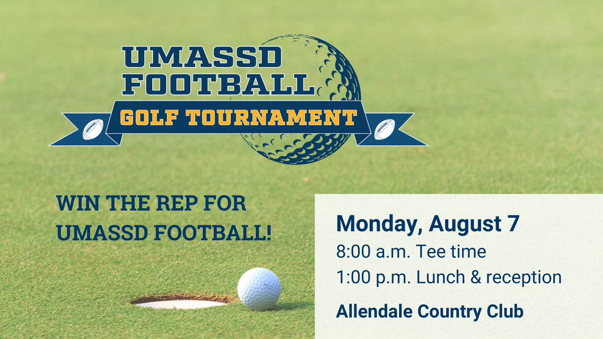 CorsairFootball's tweet photo. Come join us on August 7th for our @UMassD Football Golf Tournament! #WinTheRep⛳️

🔗 https://t.co/mSHrNtFsJP https://t.co/3eBcpmzMNW