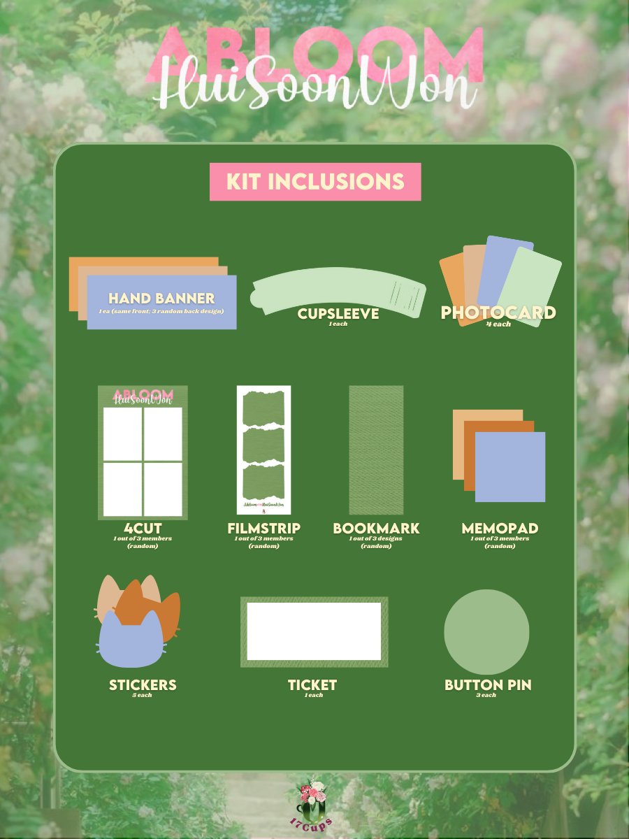 17_cups's tweet photo. Pre-order is now open! Fill out the form to secure your slot in ABLOOM: HuiSoonWon๐ธ
Strictly one (1) form per attendee. OCs will be sent thru email. See you all!๐
Offline: https://t.co/28HqgFIIN1
Online: https://t.co/e8QtULi1Ev
#ABLOOMwithHuiSoonWon
#Going17Cups https://t.co/Tu92CGuuds