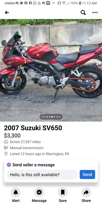 My old motorcycle is for sale on facebook.  Find it and grab it if you so desire 😘  Give it back to me<a href="/tag/suzuki"class="tags"><span>#suzuki</span></a><a href="/tag/motoamerica"class="tags"><span>#motoamerica</span></a>
